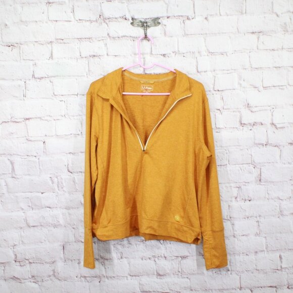 LL Bean VentureSoft Pullover Quarter Zip Toffee Marl Size L - Picture 11 of 12